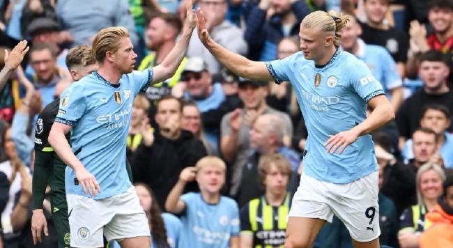  哈兰德双响曼城三球完胜阿森纳  